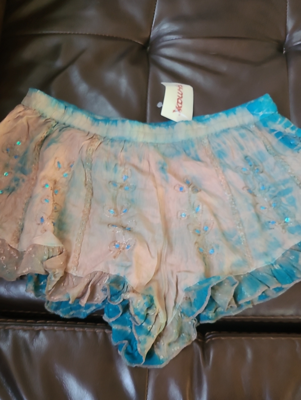 Raga Size Small Tide Tied Sequin Shorts New With Tags